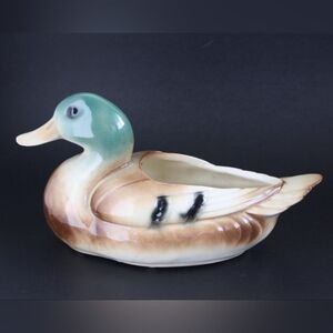Vintage Mallard Duck Planter Farmhouse Decor Country Cabin Decor